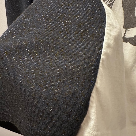 Michael Jackson top blue metallic shiny up cycle handmade shirt - Picture 5 of 6